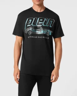 Czarny t-shirt z kryształami Cars Racing