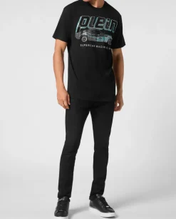 Czarny t-shirt z kryształami Cars Racing