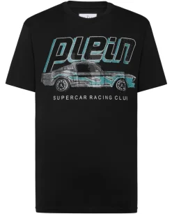 Czarny t-shirt z kryształami Cars Racing