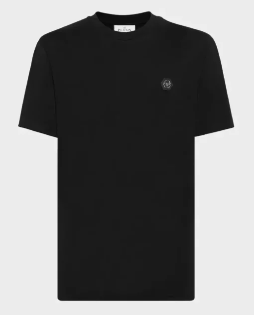 Czarny t-shirt z kryształami