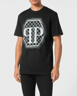 Czarny t-shirt z logo Hexagon