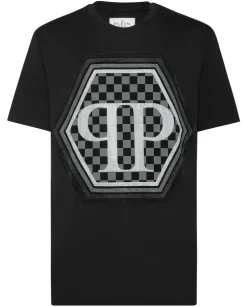 Czarny t-shirt z logo Hexagon