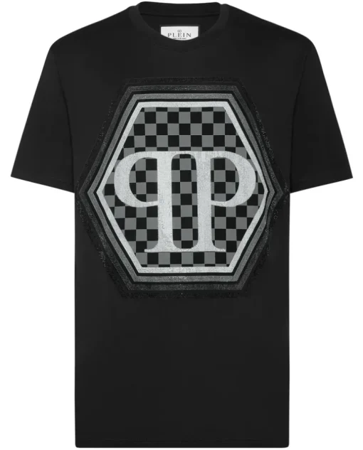 Czarny t-shirt z logo Hexagon