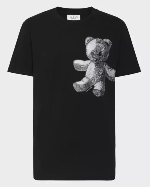 Czarny t-shirt z wzorem Paisley Teddy Bear