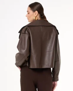 Czekoladowa ramoneska oversize Josepha
