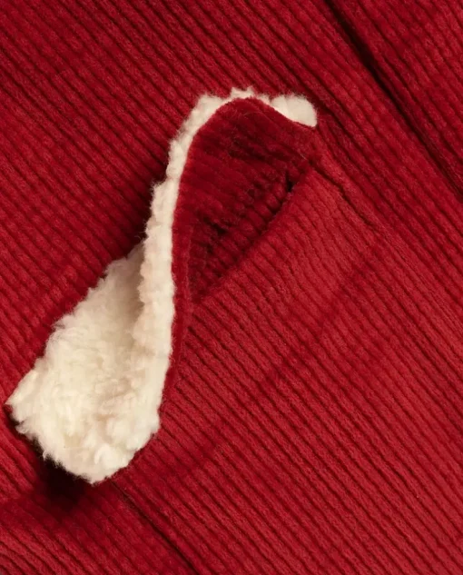 Czerwona kurtka Teddy Warm Red Flowers