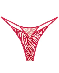 Czerwone stringi z welurowym printem Kylie