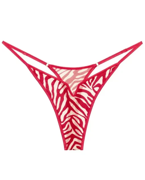Czerwone stringi z welurowym printem Kylie