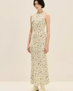Długa sukienka z printem slip dress