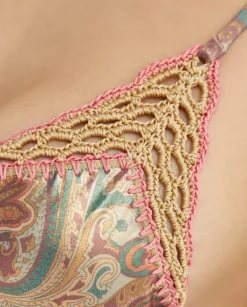 Dwustronny top od bikini z nadrukiem Paisley Awasi