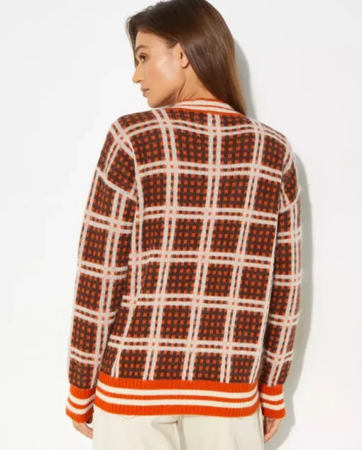 Dzianinowy sweter w kratę Marni