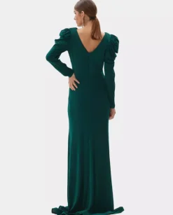 Elegancka zielona maxi sukienka Hilaria