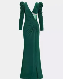Elegancka zielona maxi sukienka Hilaria