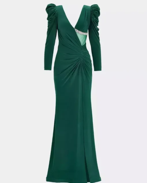 Elegancka zielona maxi sukienka Hilaria
