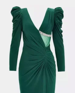 Elegancka zielona maxi sukienka Hilaria