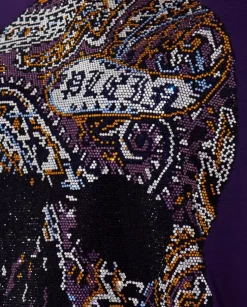 Fioletowa bluza z kryształową czaszką