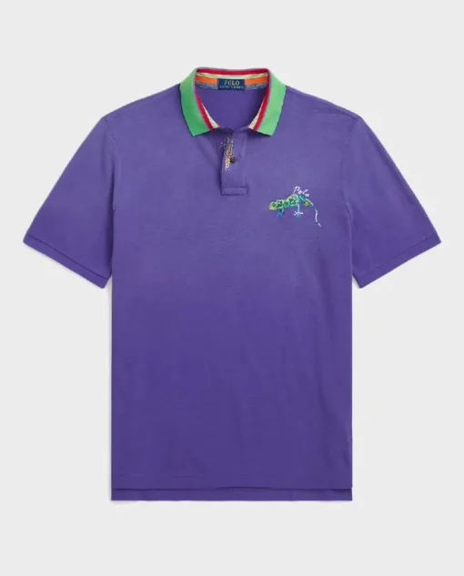 Fioletowa koszulka polo Classic Fit