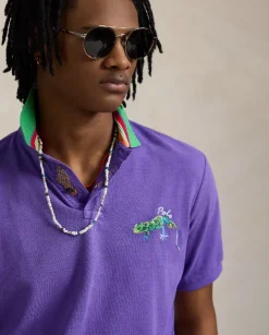 Fioletowa koszulka polo Classic Fit