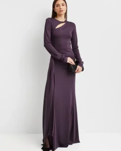 Fioletowa sukienka maxi