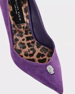Fioletowe szpilki Suede Decollecte