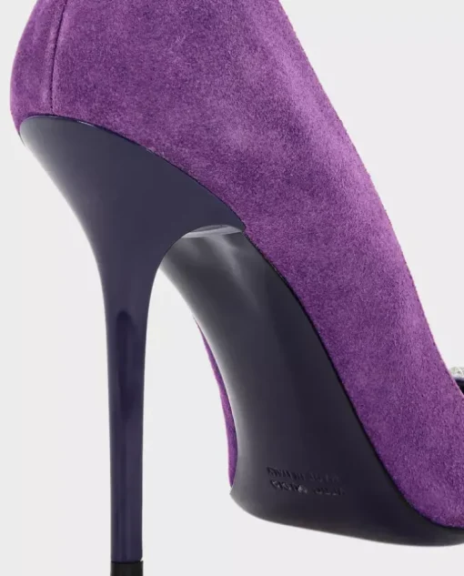 Fioletowe szpilki Suede Decollecte