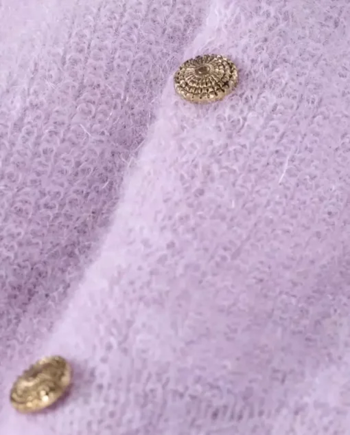 Fioletowy sweter z wełną alpaki Elsa