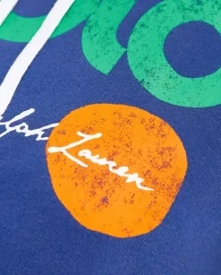 Granatowa bluza z kapturem i logo