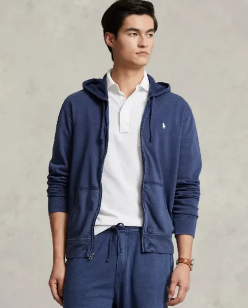 Granatowa bluza z kapturem Regular Fit