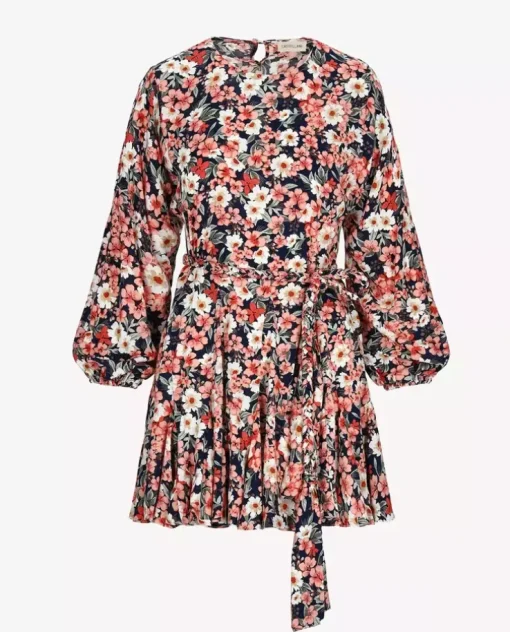 Granatowa mini sukienka w kwiaty Irka