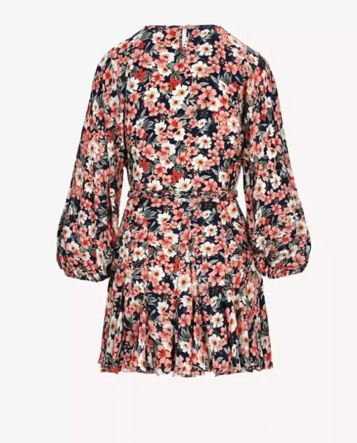 Granatowa mini sukienka w kwiaty Irka