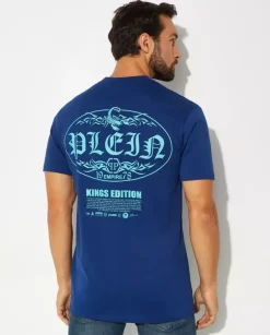 Granatowa t-shirt z nadrukiem Scorpion