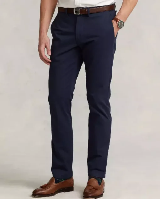 Granatowe spodnie Chino Stretch Straight Fit