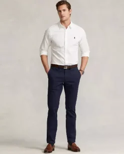 Granatowe spodnie Chino Stretch Straight Fit