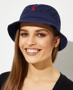 Granatowy kapelusz Bucket