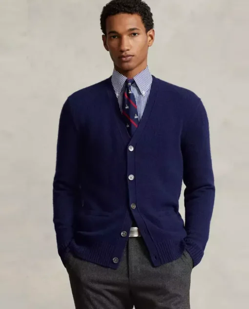 Granatowy kardigan Regular Fit