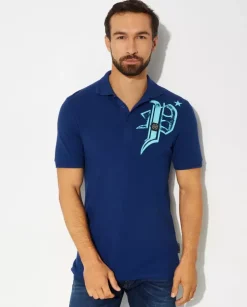 Granatowy koszulka polo Skull&Bines