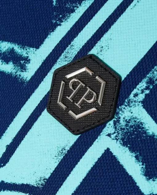 Granatowy koszulka polo Skull&Bines