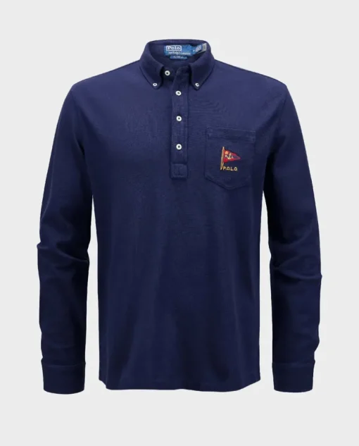 Granatowy longsleeve Straight Fit