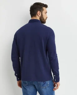Granatowy longsleeve Straight Fit