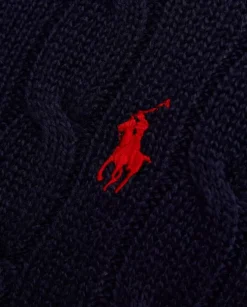 Granatowy rozpinany sweter z logo