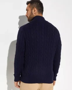 Granatowy sweter z bawełny