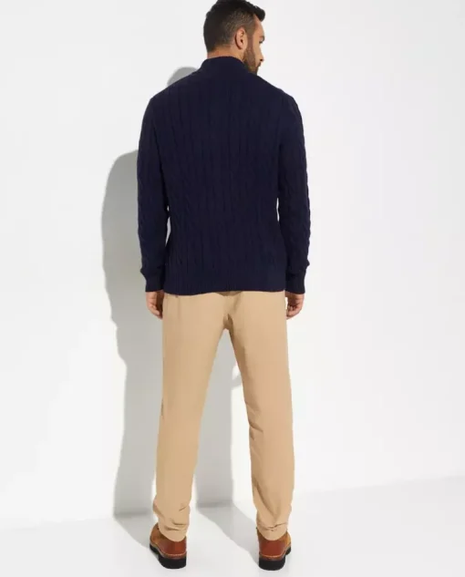 Granatowy sweter z bawełny