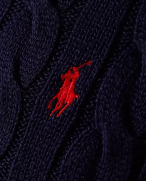 Granatowy sweter z bawełny