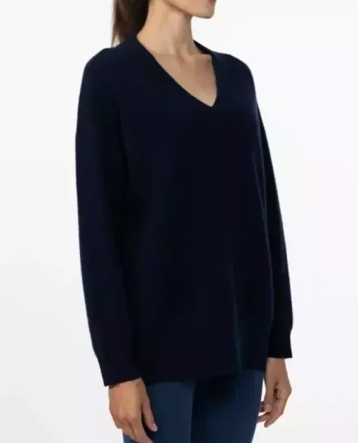 Granatowy sweter z kaszmiru