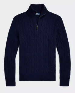 Granatowy sweter z kaszmiru Regular Fit