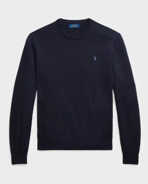 Granatowy sweter z logo