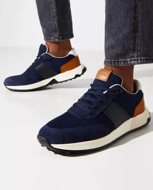 Gratanowe sneakersy ze skóry