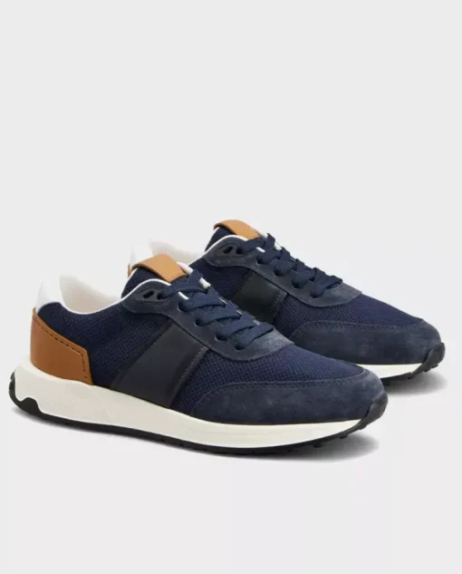 Gratanowe sneakersy ze skóry
