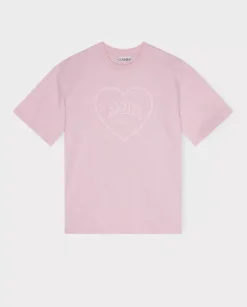 Jasnoróżowy t-shirt z grubej bawełny