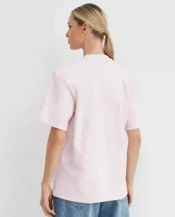 Jasnoróżowy t-shirt z grubej bawełny